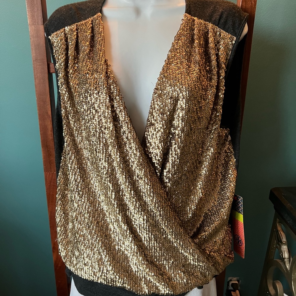 Tory Burch sequin sweater top/tunic
